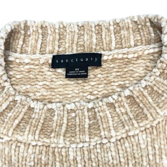 SANCTUARY Chenille Pullover Sweater Sz XS Chanpagne - Picture 4 of 5